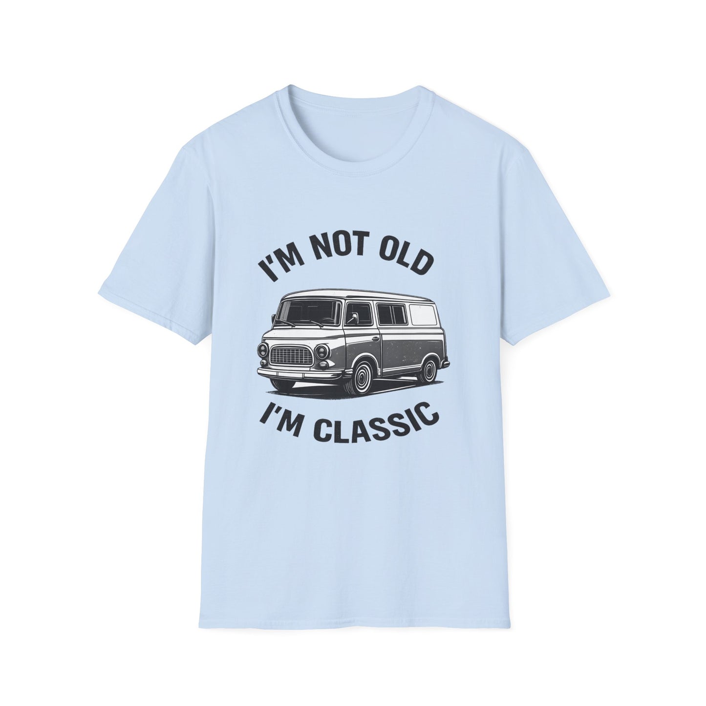 True Insights T-Shirt Barkas 100 Oldtimer Transporter DDR Motiv Im Not Old Im Classic in Hellblau