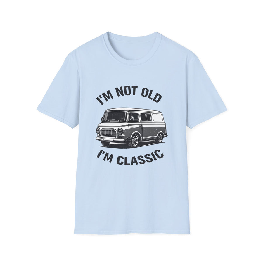 True Insights T-Shirt Barkas 100 Oldtimer Transporter DDR Motiv Im Not Old Im Classic in Hellblau