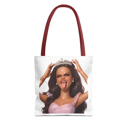 Barbicore Tote Bag – Freche Diva mit Krone & Zunge | Bedruckter Polyester Sportbeutel Gymbag für Gym, Uni & Strand