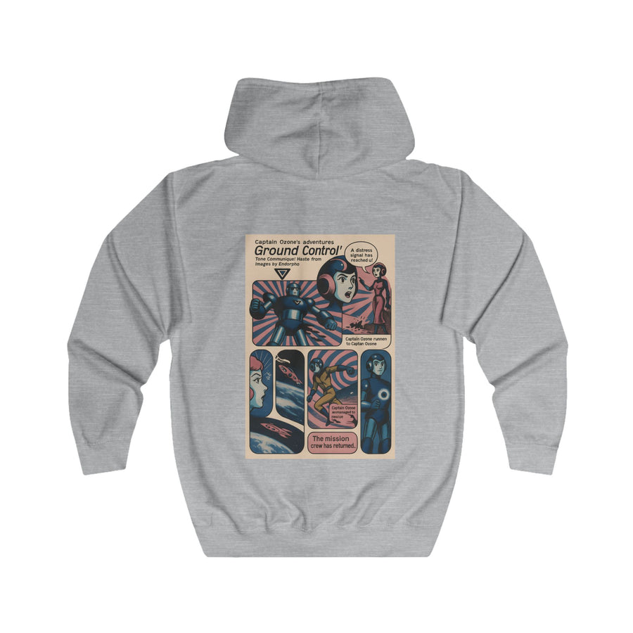 Captain Ozone Zip-Hoodie – Retro-Sci-Fi-Comic-Motiv