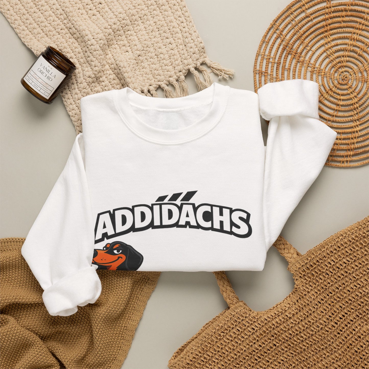Lustiges Dackel Sweatshirt 'ADDIDACHS' – Witziges Hunde-Motiv für Dackelbesitzer & Sportfans