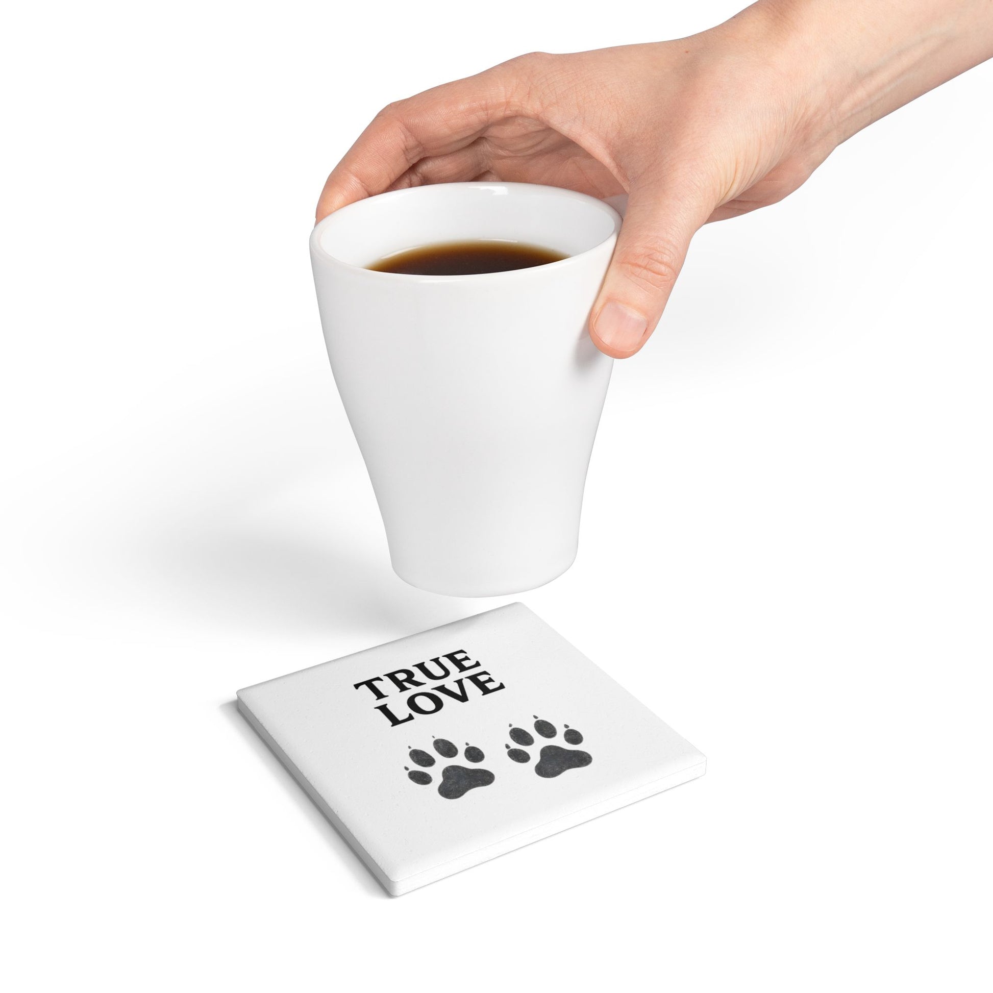 True Love Haustier-Untersetzer – Keramik-Coaster mit Pfotenprint-Home Decor-True Insights