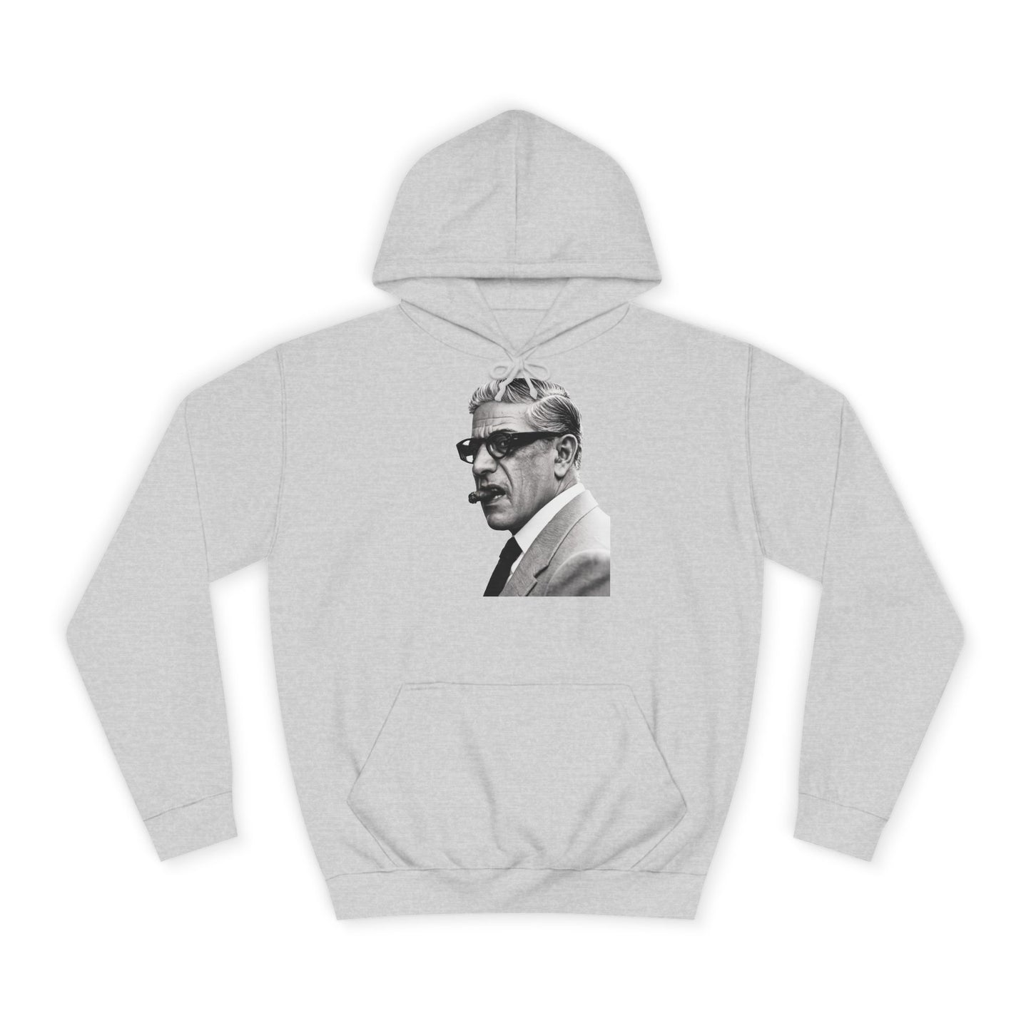Aristoteles Onassis Hoodie – Ikonisches Portrait mit Zigarre & Brille | Vintage Schwarz-Weiß Kult Kapuzenpullover