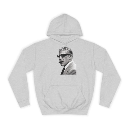 Aristoteles Onassis Hoodie – Ikonisches Portrait mit Zigarre & Brille | Vintage Schwarz-Weiß Kult Kapuzenpullover