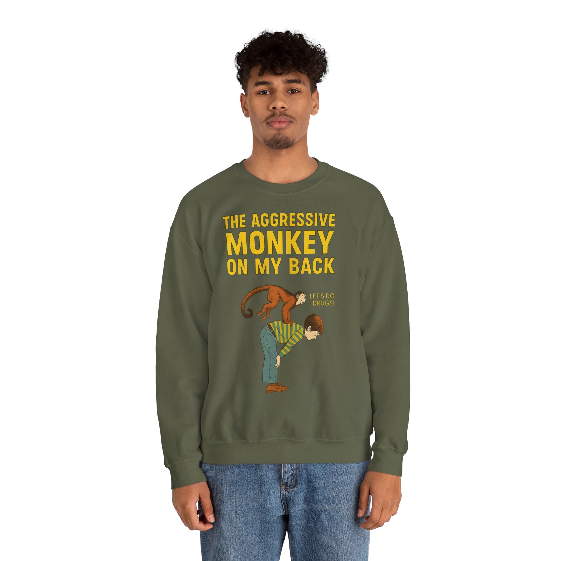 🐒 The Aggressive Monkey on My Back –atire Sweatshirt im Retro-Stil – Freches Satire-Design für mutige Statements | True Insights