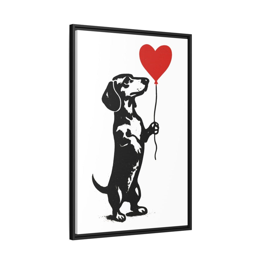 Canvas Bild – Dackel mit Herzballon-True Insights