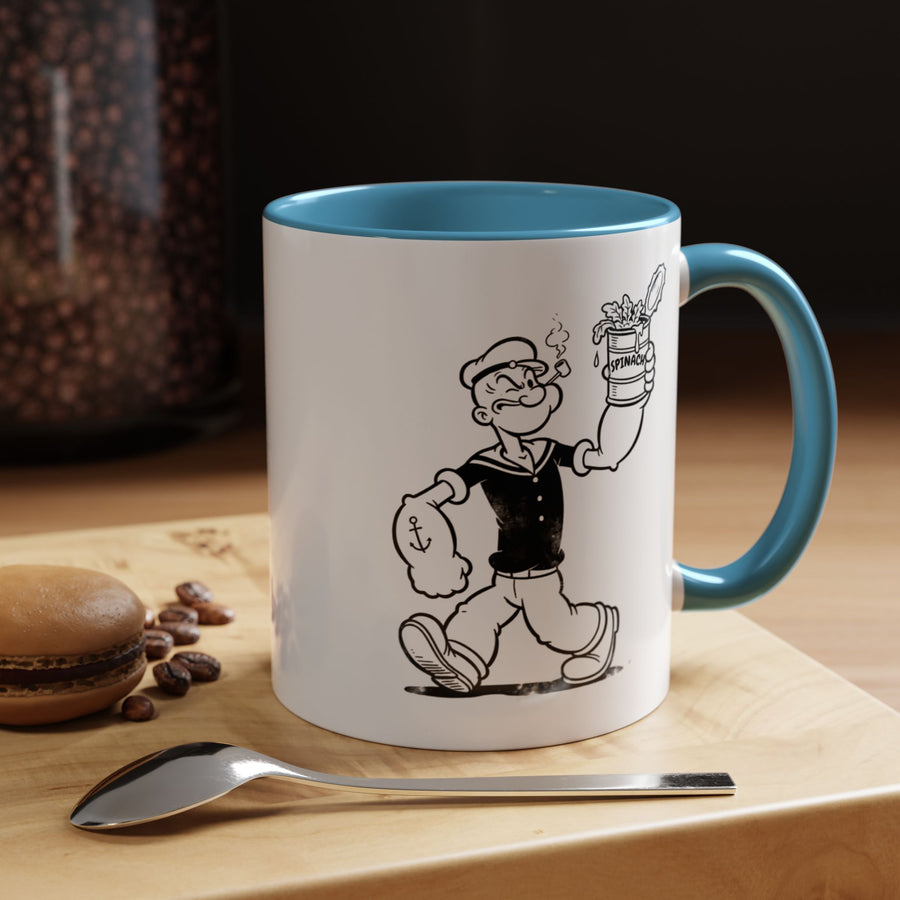 Popeye Spinat Dose Tasse – Comic Kult Kaffeebecher für Fans von Retro-Cartoons & starkem Kaffeegenuss
