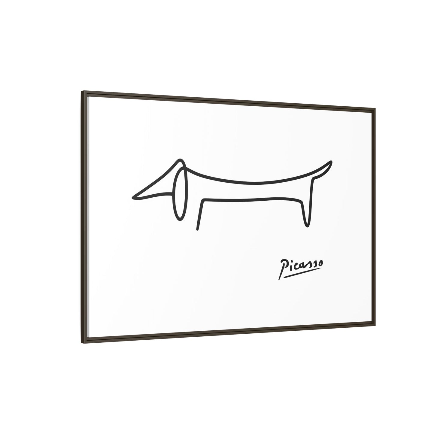 Picasso-Dackel Line-Art Leinwand | Minimalistisches Wandbild | Modernes Hunde-Kunstwerk