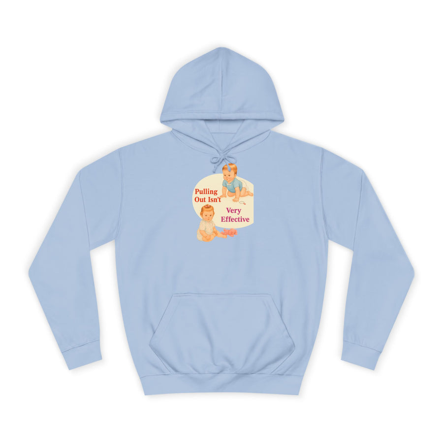 True Insights Pulling Out Isn't Very Effective Hoodie – Sarkastisches Retro-Baby-Motiv in Sky Blue