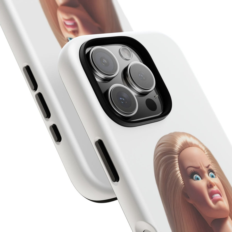 Handyhülle Lustige Pink Doll – Shocking Face Motiv für iPhone & Samsung