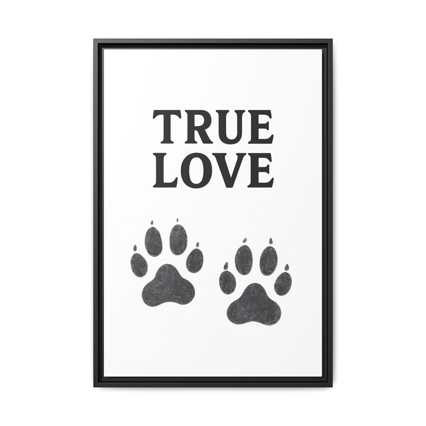 TRUE LOVE – Gerahmtes Wandbild mit Pfotenabdrücken | Tierliebe als stilvolles Geschenk