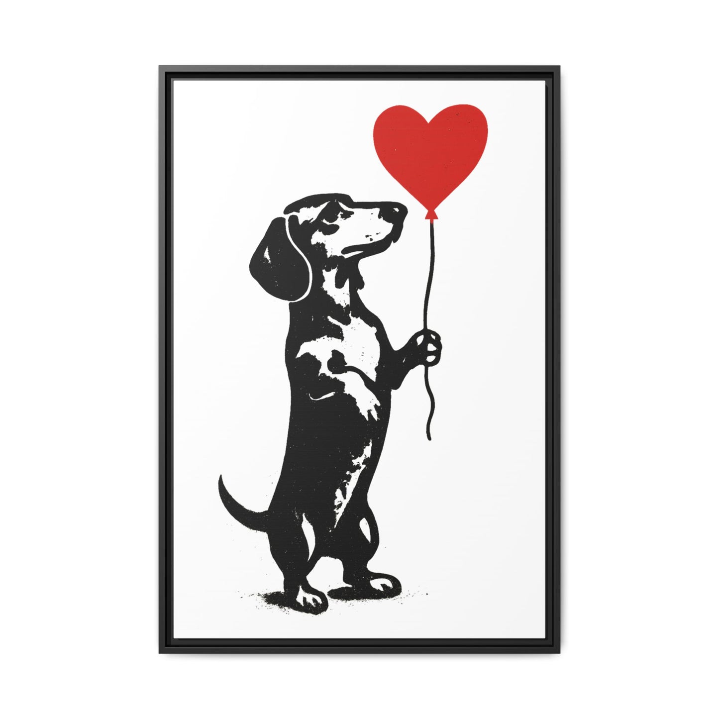 Canvas Bild – Dackel mit Herzballon