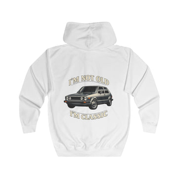 VW Golf 1 Oldtimer Zip Hoodie - I'm Not Old I'm Classic - Veste à capuche rétro pour fans de voitures classiques & mécanos