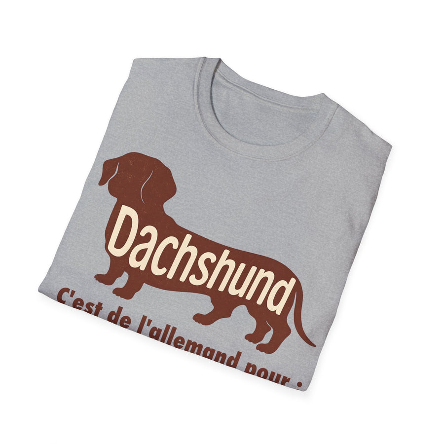 T-shirt Teckel « Dachshund – c'est de l'allemand pour petit casse-pieds » – Cadeau humour chien vintage