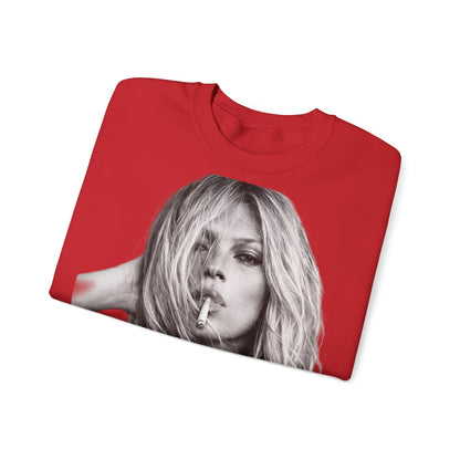 Kate Moss Sweatshirt – Schwarz-Weiß Portrait Kult-Pullover für Fashion & Vintage Fans, ikonisches Model Motiv