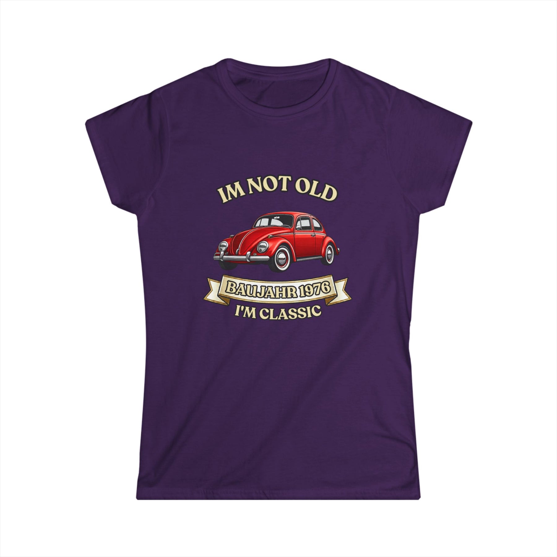 True Insights Damen Shirt Baujahr 1976 Oldtimer Käfer in Lila, Im Not Old Im Classic, 50. Geburtstag Geschenk
