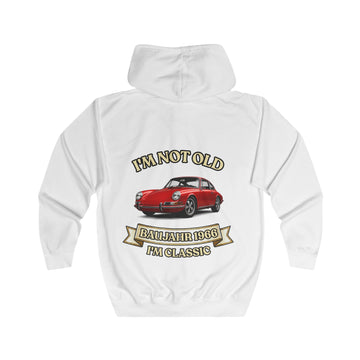 True Insights Jahrgang 1966 Zip-Hoodie Roter Sportwagen in Arctic White