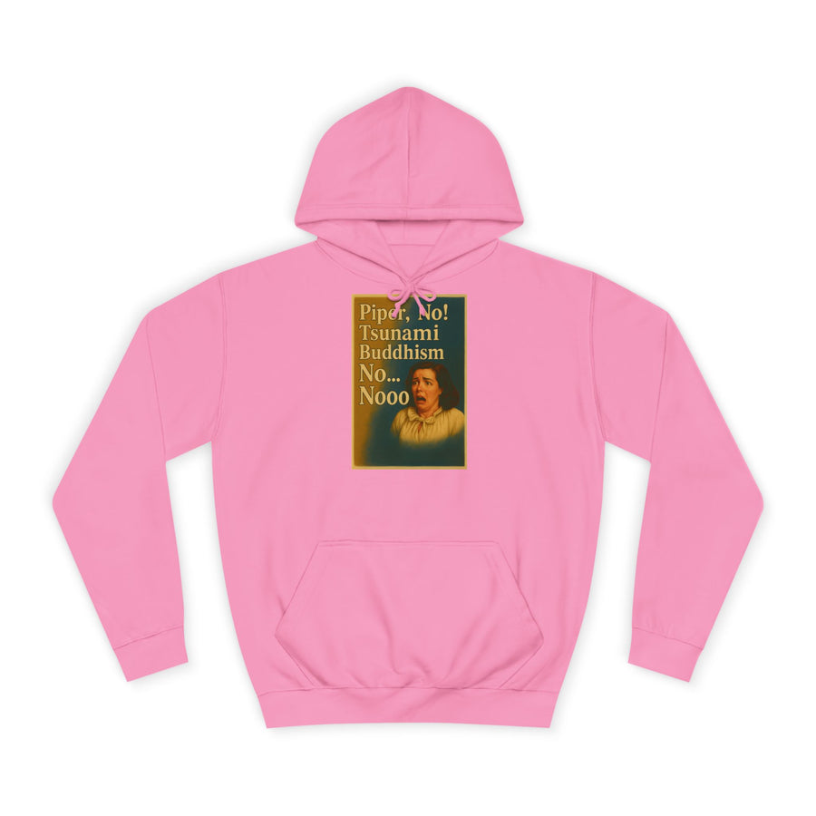 True Insights Piper, No! Tsunami. Buddhism. Hoodie – Drama-Motiv im Retro-Stil