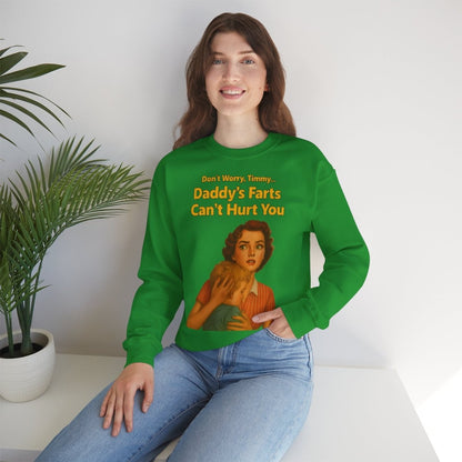 Sweatshirt – Daddy’s Farts – Satirisches Retro-Sweatshirt mit schwarzem Humor | True Insights Design mit Humor