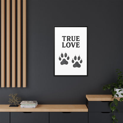 TRUE LOVE – Gerahmtes Wandbild mit Pfotenabdrücken | Tierliebe als stilvolles Geschenk