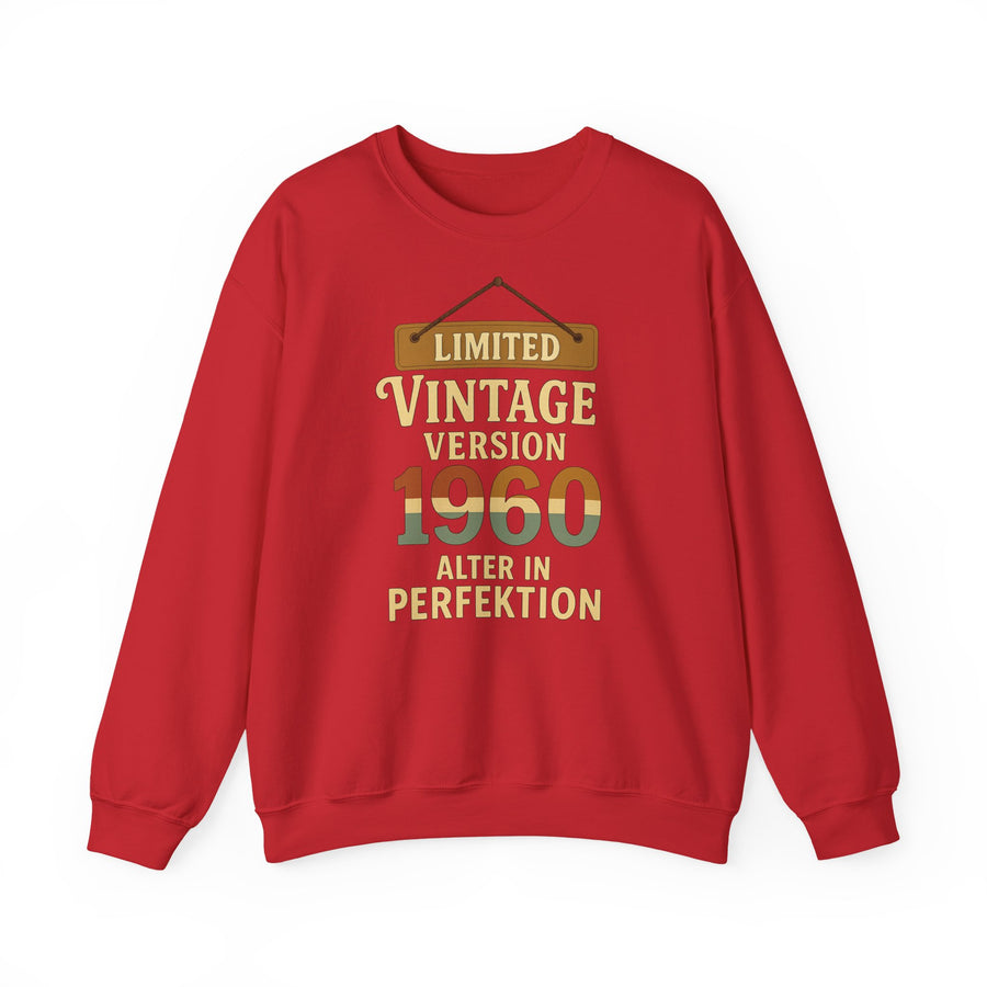 Geschenk zum 66. Geburtstag – Pullover Jahrgang 1960 Limited Vintage – Red – Vorderseite