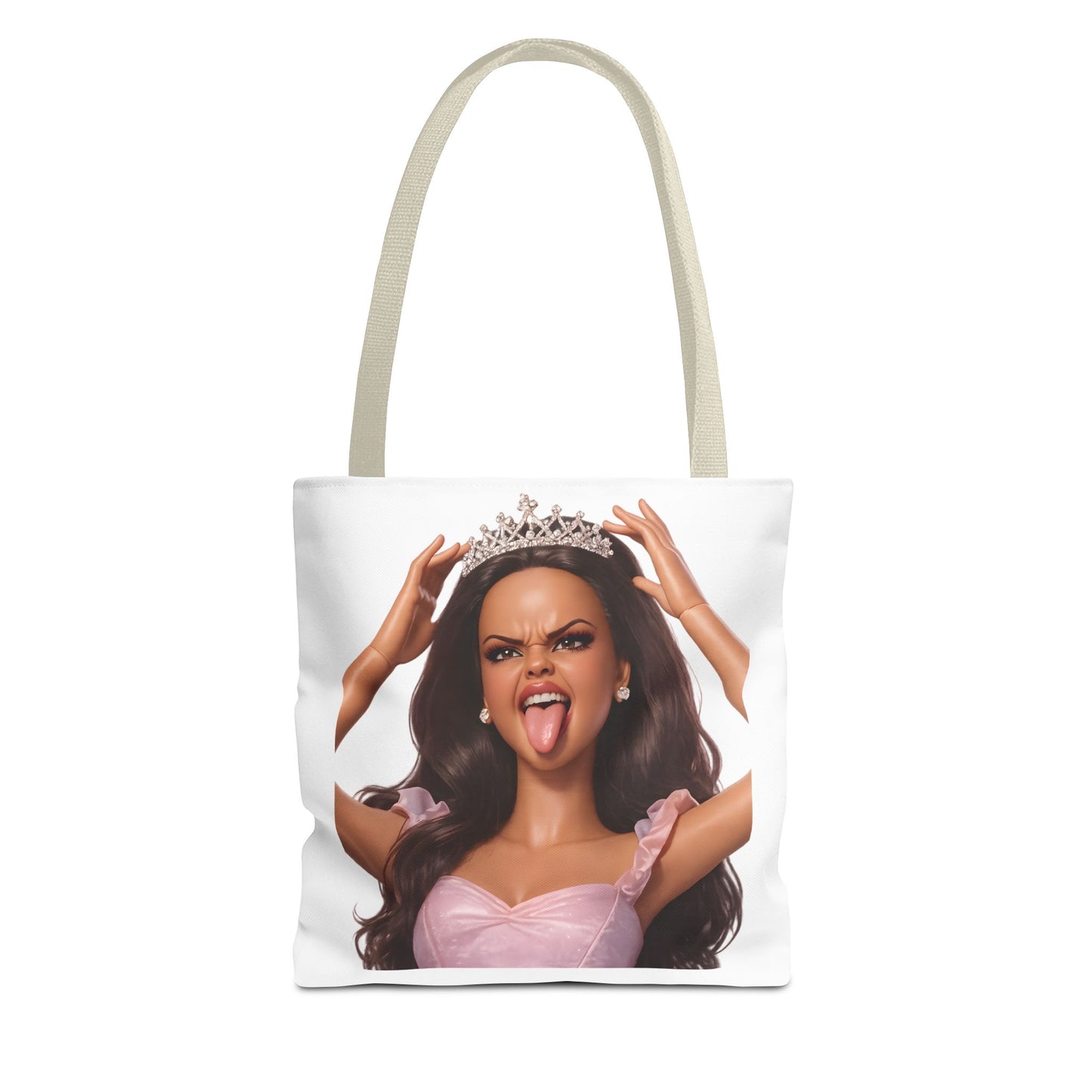 Barbicore Tote Bag – Freche Diva mit Krone & Zunge | Bedruckter Polyester Sportbeutel Gymbag für Gym, Uni & Strand