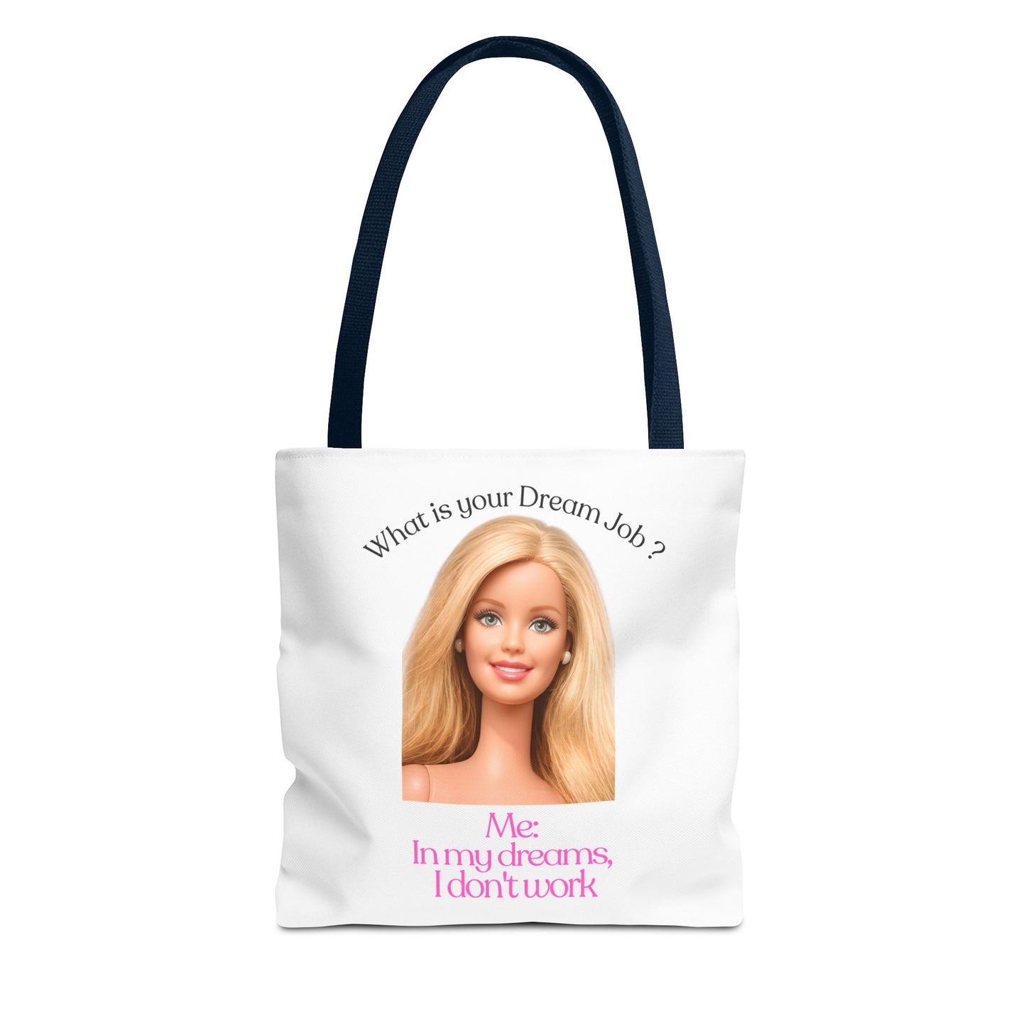 Lustige Tote Bag 'In my dreams I don't work' – Witziger Spruch Anti-Arbeit Stoffbeutel Geschenk für Faulenzer & Tagträumer