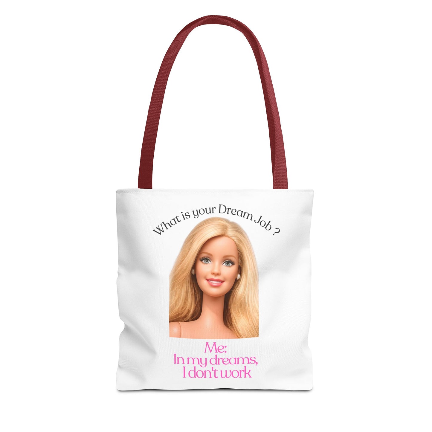 Lustige Tote Bag 'In my dreams I don't work' – Witziger Spruch Anti-Arbeit Stoffbeutel Geschenk für Faulenzer & Tagträumer