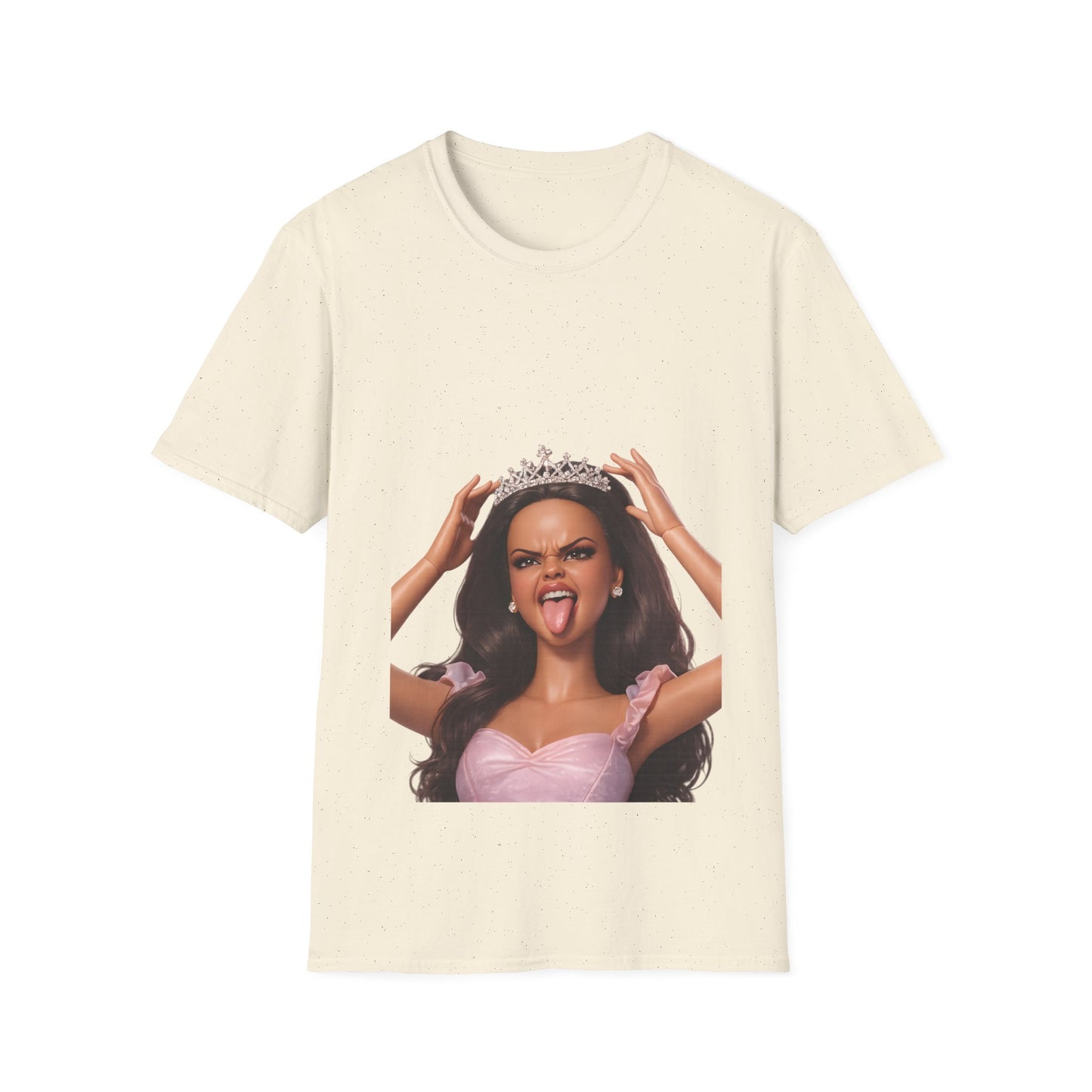 Barbicore T-Shirt Unisex – Freche Puppen-Prinzessin mit Krone & Zunge raus, Pink Aesthetic Statement Shirt