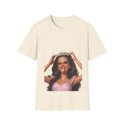 Barbicore T-Shirt Unisex – Freche Puppen-Prinzessin mit Krone & Zunge raus, Pink Aesthetic Statement Shirt