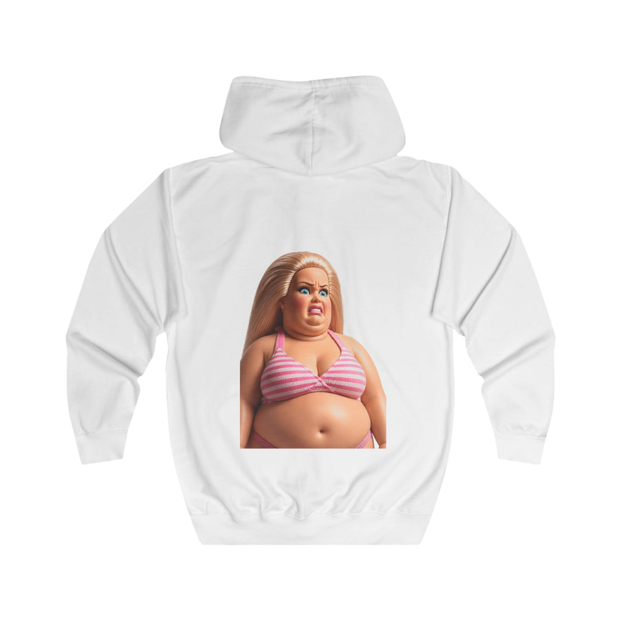 True Insights Genervte Blondine Zip-Hoodie – Lustiges Statement-Motiv mit Bikini-Puppe