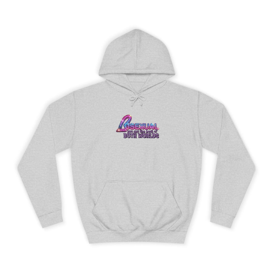 True Insights Bisexual – Best of Both Worlds Hoodie – Glitzer-Motiv für Bi Pride und CSD in Heather Grey