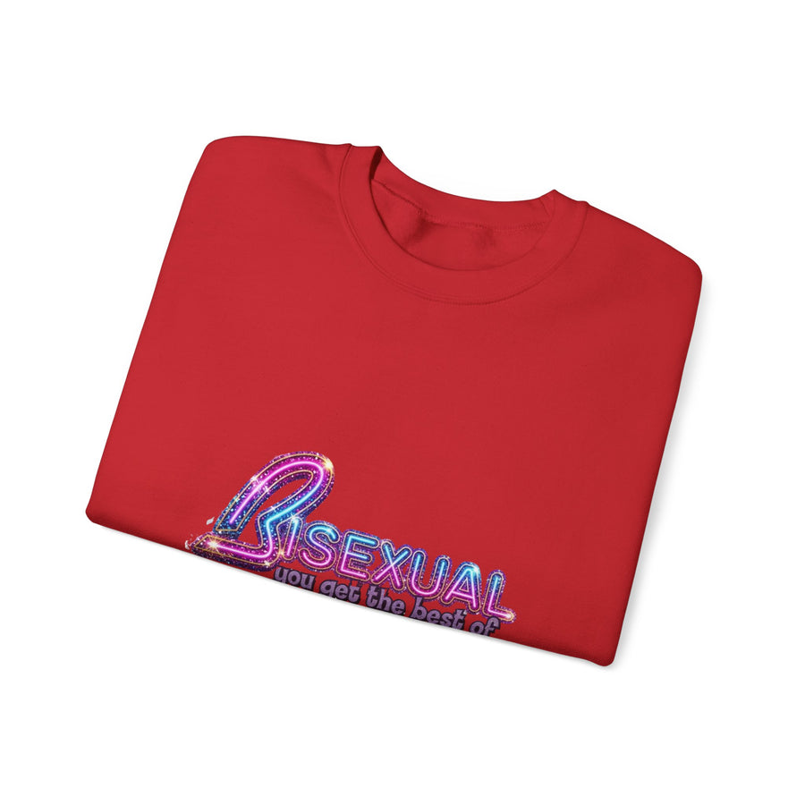 Bisexual – Best of Both Worlds Sweatshirt – Glittermotief voor Bi Pride en Pride