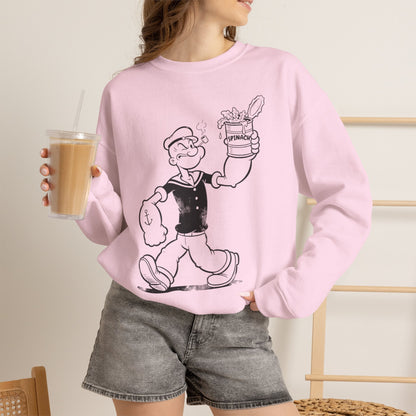 True Insights Sweatshirt Popeye Spinat Dose Sailor Motiv nostalgisches Comic Design