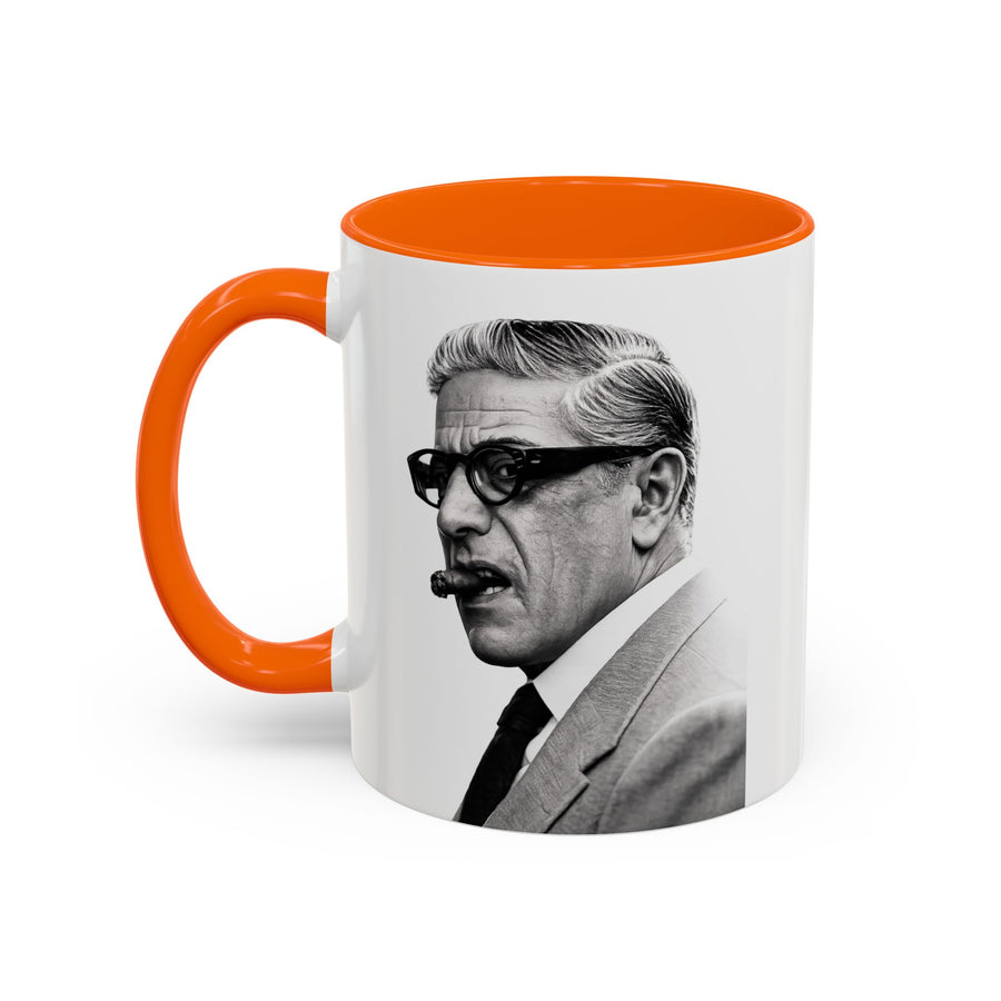 Mug Aristoteles Onassis – Portrait noir & blanc avec cigare & lunettes | Mug coloré pour fans d'histoire & de style