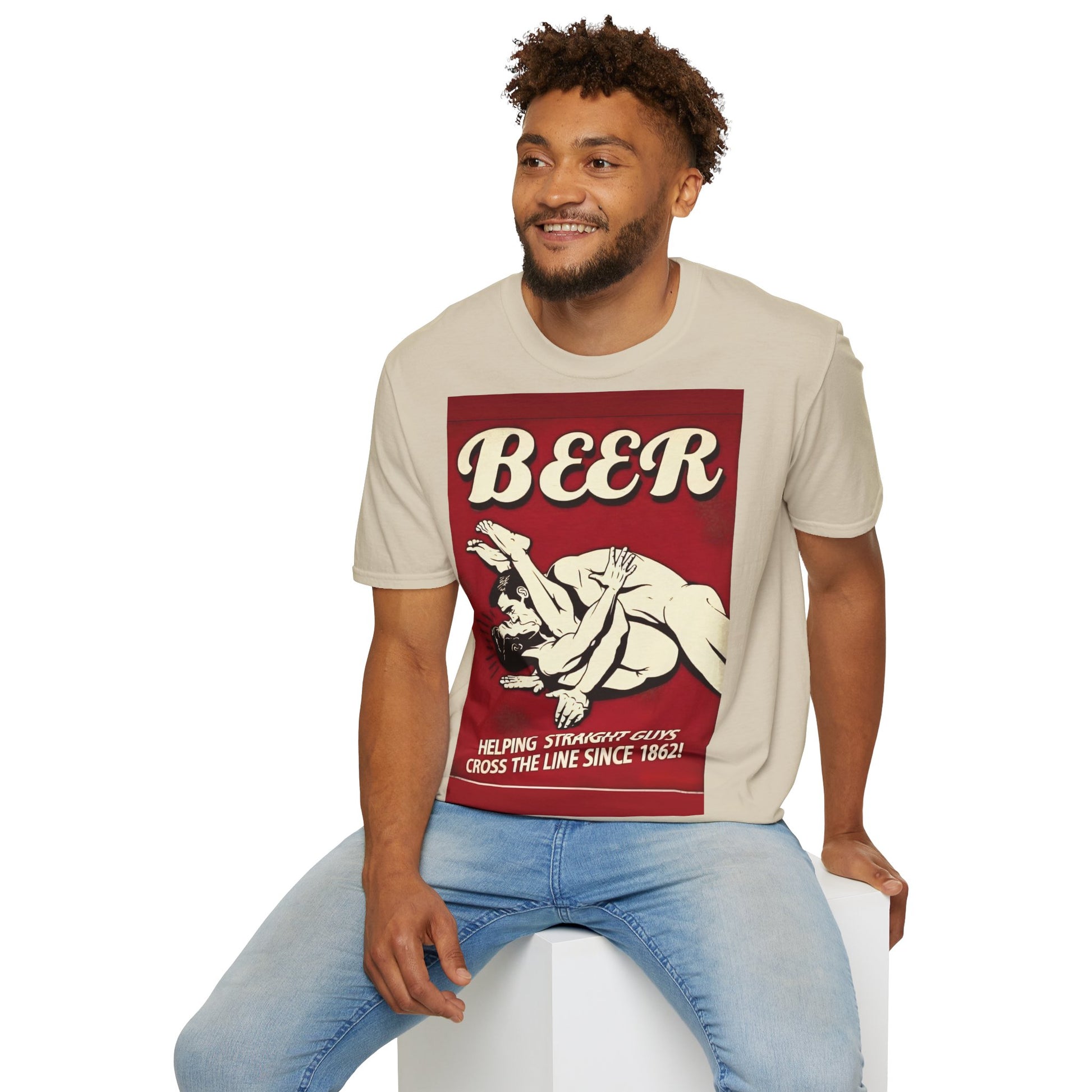 🍻 BEER - Helping Straight Guys Cross the Line Since 1862! – Freches Satire-Design für mutige Statements | True Insights