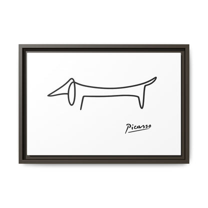 Picasso-Dackel Line-Art Leinwand | Minimalistisches Wandbild | Modernes Hunde-Kunstwerk