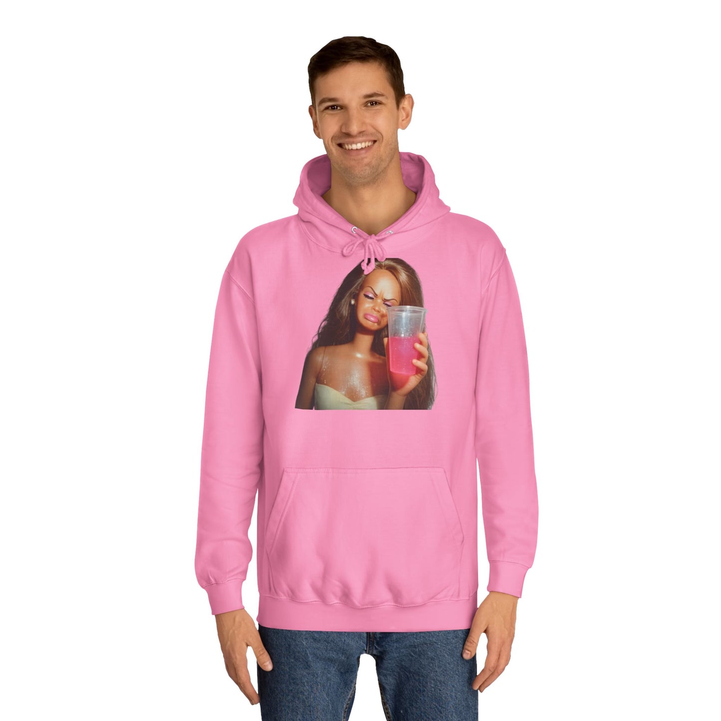 Doll Meme Barbicore Hoodie – Funny Sad Doll mit Pink Drink Kapuzenpullover für Meme-Fans & Pop-Culture-Liebhaber
