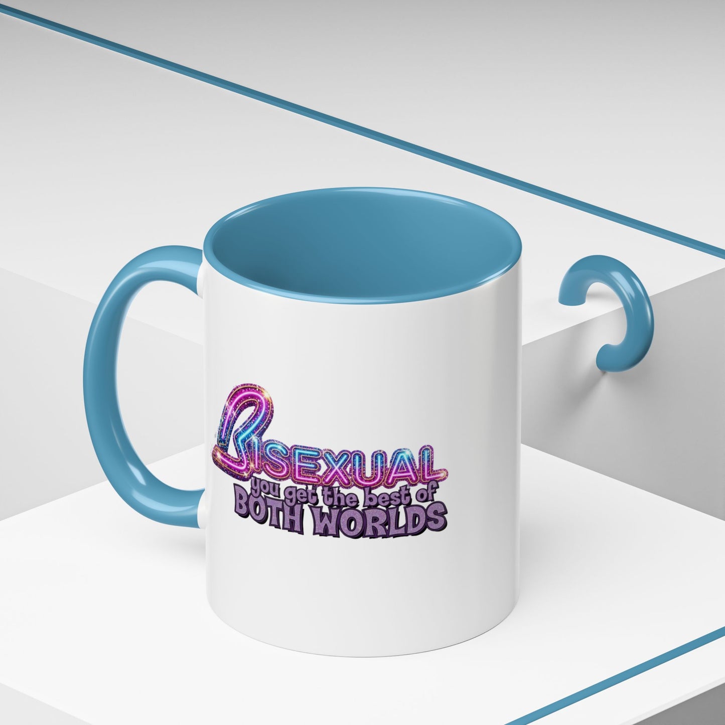 Bisexual Tasse – You Get The Best Of Both Worlds | Bunte Glitzer-Optik Kaffeebecher für Bi Pride & CSD