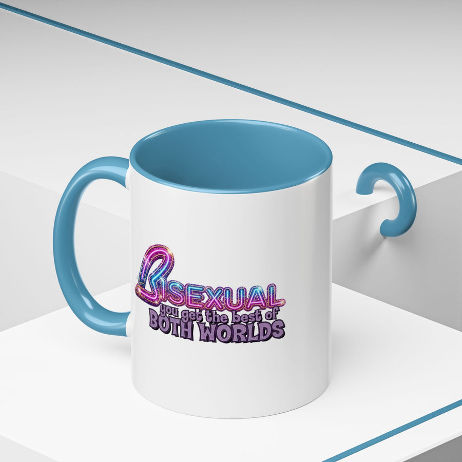 Mug Bisexual – You Get The Best Of Both Worlds | Effet paillettes coloré pour Bi Pride & CSD