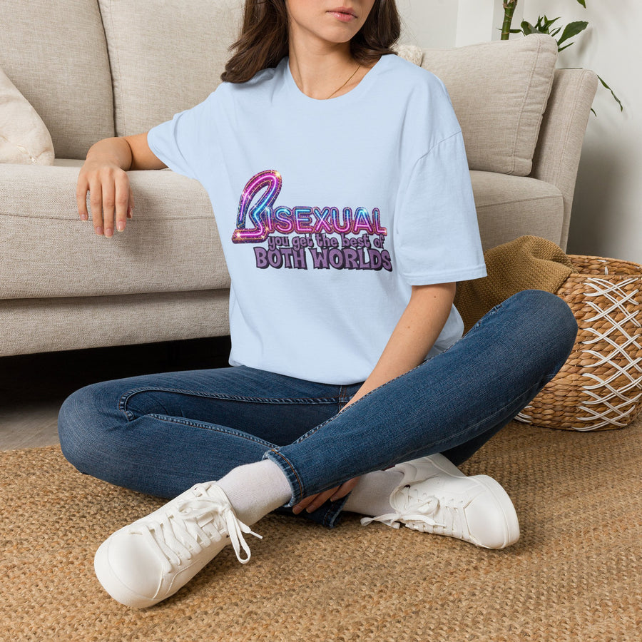 True Insights T-Shirt Bisexual Best Of Both Worlds LGBTQ Statement frontale Ansicht