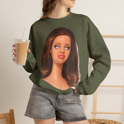 Lustiges Puppen-Gesicht T-Shirt | Genervter Blick Meme Shirt | Ironisches Statement Geschenk für Frauen