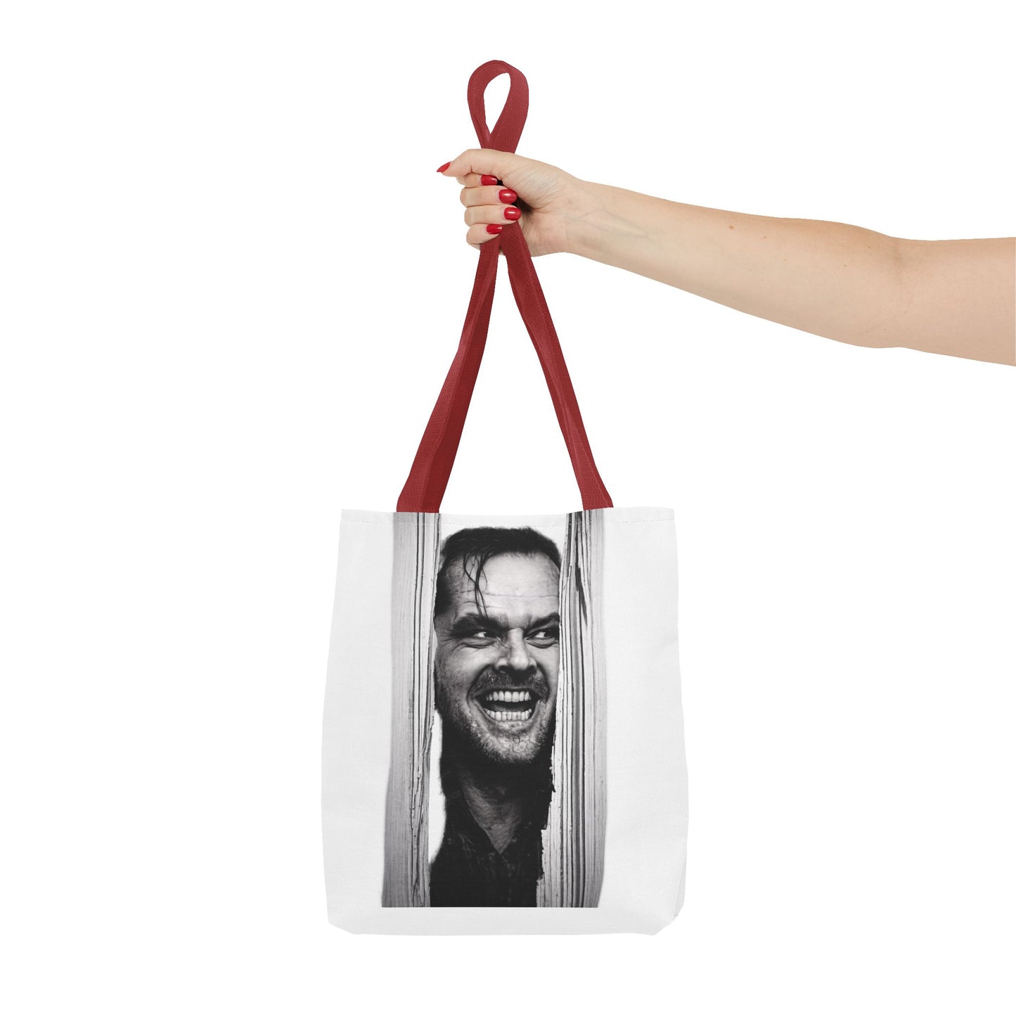 The Shining Tote Bag – Jack Torrance Jack Nicholson Kult-Horror Motiv – Schwarz-Weiß Stofftasche für Filmfans & Horror-Liebhaber