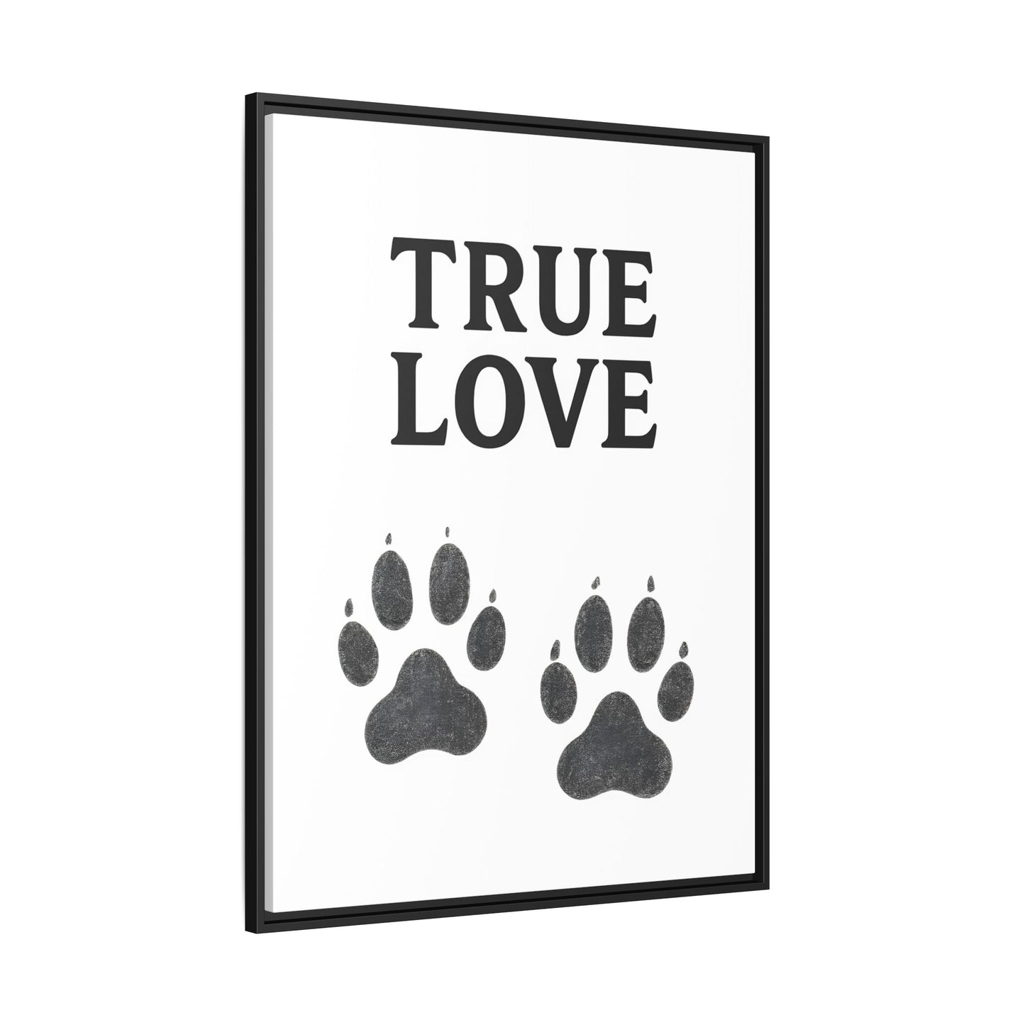 TRUE LOVE – Gerahmtes Wandbild mit Pfotenabdrücken | Tierliebe als stilvolles Geschenk