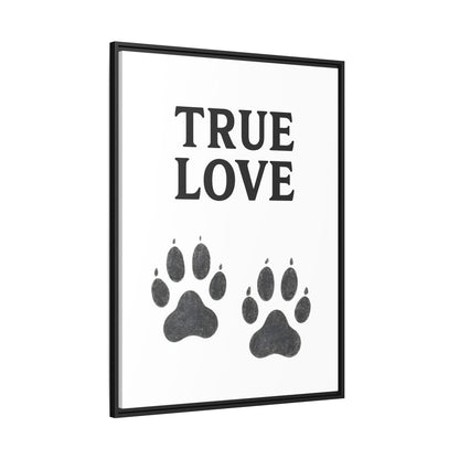 TRUE LOVE – Gerahmtes Wandbild mit Pfotenabdrücken | Tierliebe als stilvolles Geschenk