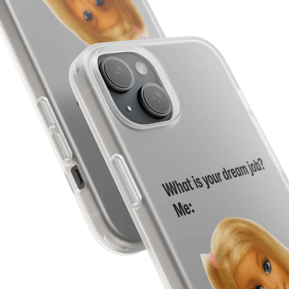 Traumjob Handyhülle – Satirische Anti-Work Phone Case mit Puppen-Illustration