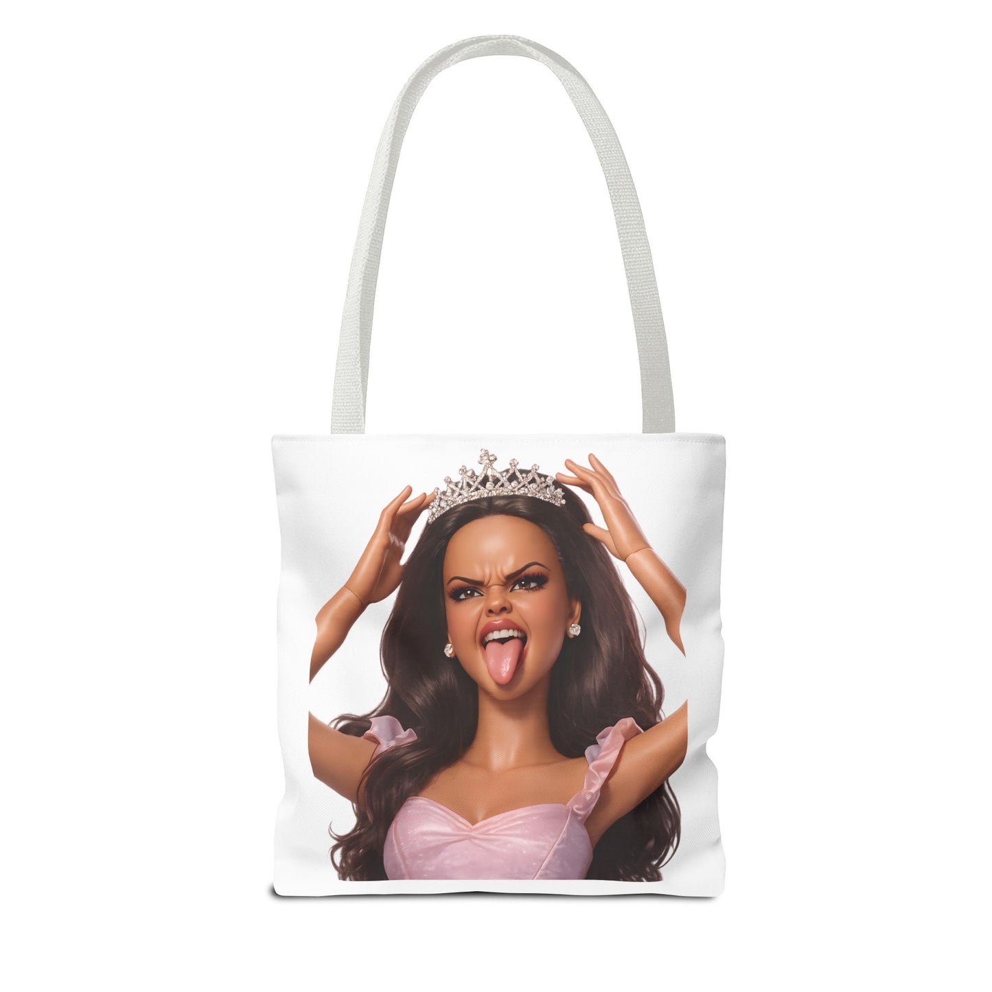 Barbicore Tote Bag – Freche Diva mit Krone & Zunge | Bedruckter Polyester Sportbeutel Gymbag für Gym, Uni & Strand