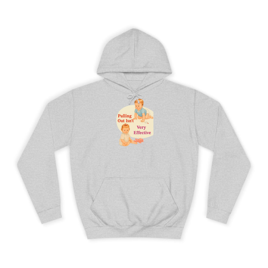 True Insights Pulling Out Isn't Very Effective Hoodie – Sarkastisches Retro-Baby-Motiv in Heather Grey