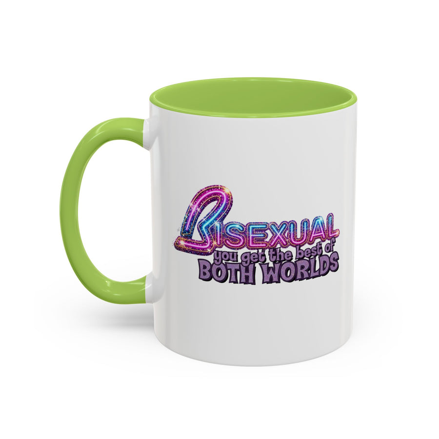 Mug Bisexual – You Get The Best Of Both Worlds | Effet paillettes coloré pour Bi Pride & CSD