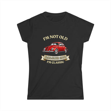True Insights Damen Shirt Baujahr 1976 Vintage Käfer Auto Geschenk in Schwarz, 50. Geburtstag, Im Not Old Im Classic